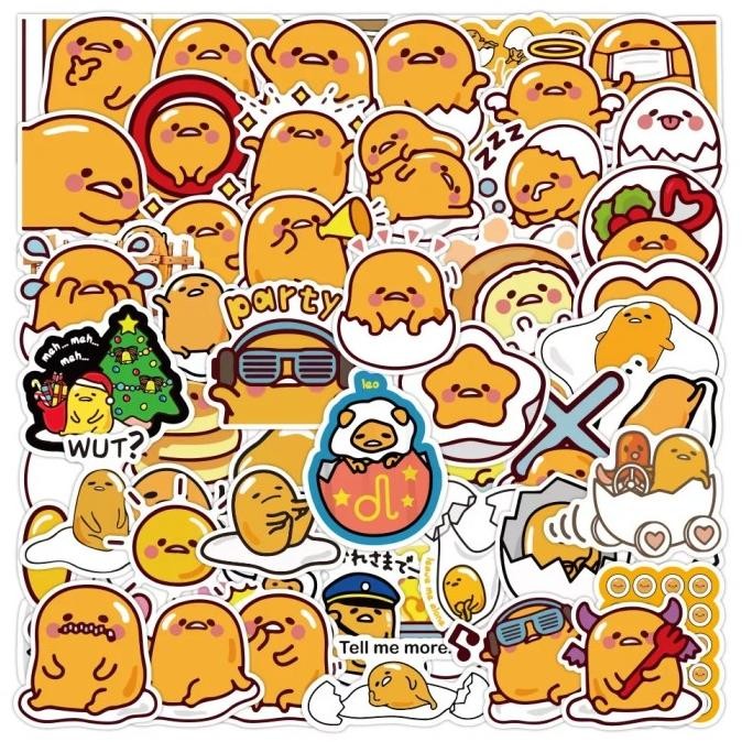 

120 Pcs STICKER GUDETAMA Stiker Telur Cute Lazy Egg Waterproof Termurah