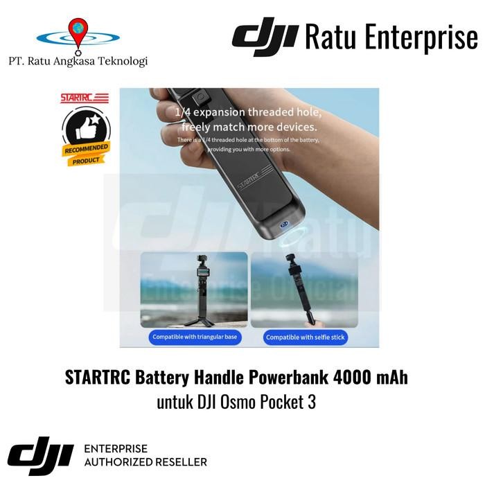Battery Handle Power Bank DJI Osmo Pocket 3 Charger Baterai Battery 4000Mah Powerbank Fast Charging 