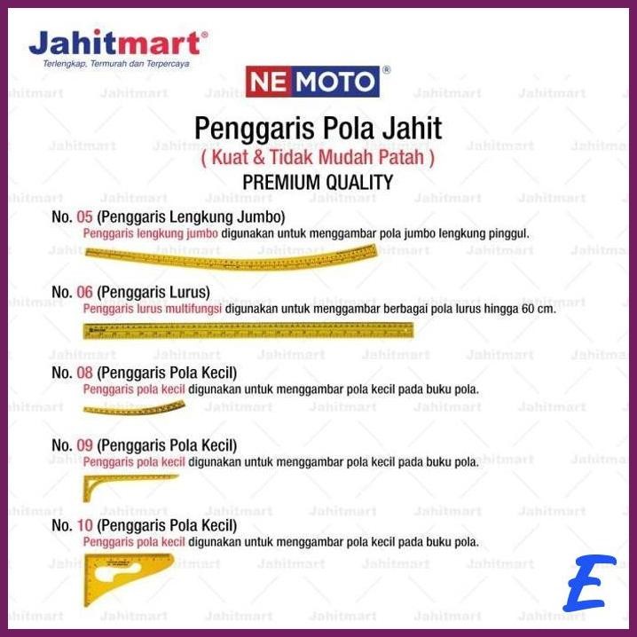 

| JH | PENGGARIS JAHIT POLA MERK NEMOTO