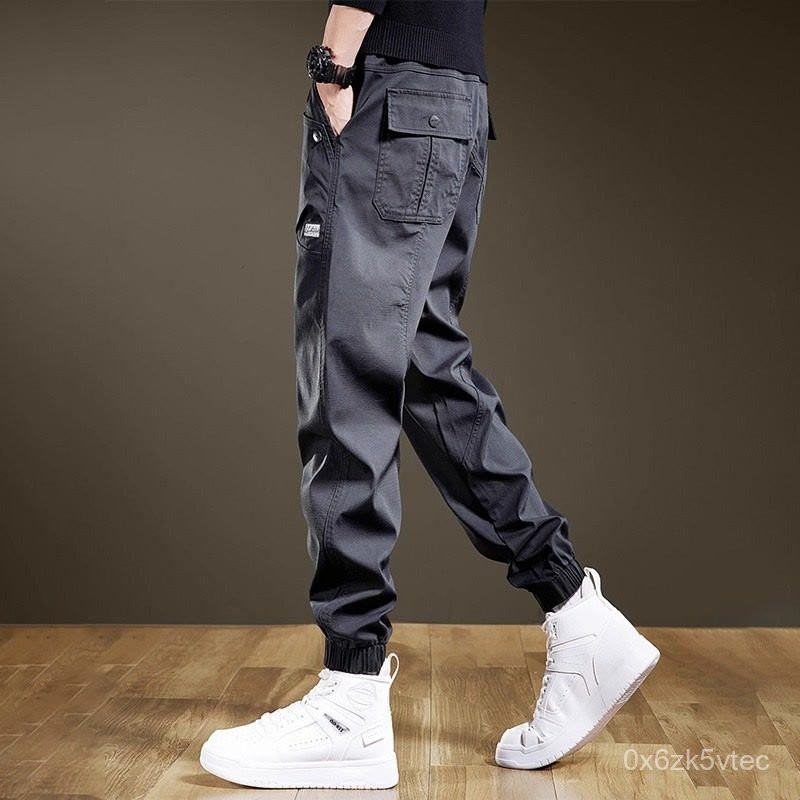 Celana Jogger Cargo Longgar Gaya Korea Trendy Pria Ukuran Besar