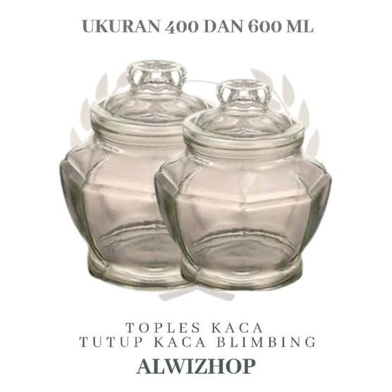 TERMURAH Toples kaca + tutup kaca ukuran kecil, ukuran 500 ml dan besar ukuran 700ml - 1pcs / toples
