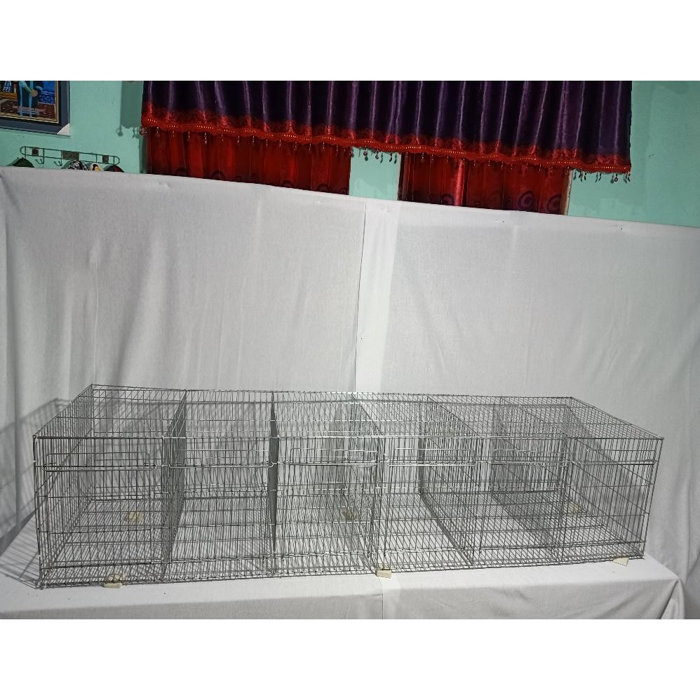 BISA COD Kandang Kelinci Galvanis 180x50x40/ 6Hole (Growher/ Pembesaran) + Free Kabel Ties Ur37
