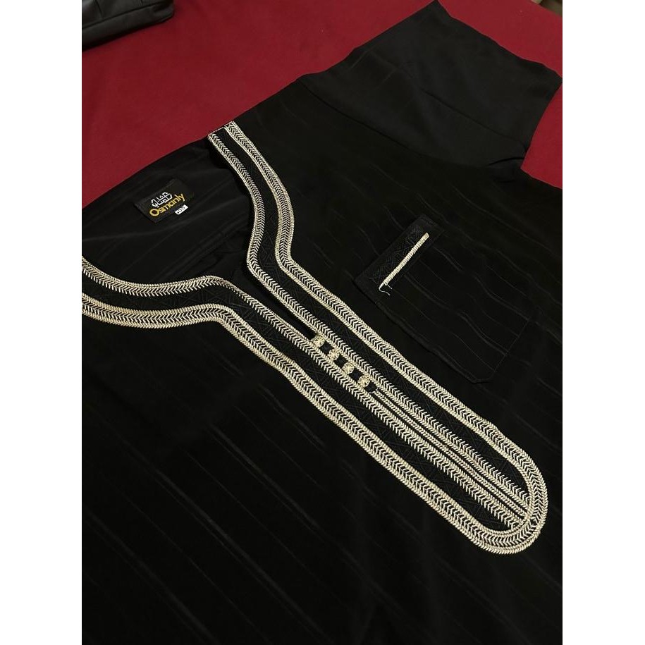 Baju Muslim Jubah Gamis Sultan Motif Dubai Pria Maroko Maroco