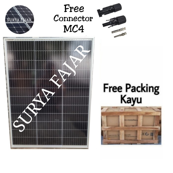 Solar Panel Solar Cell Panel Surya 120Wp Mono Free Packing Kayu