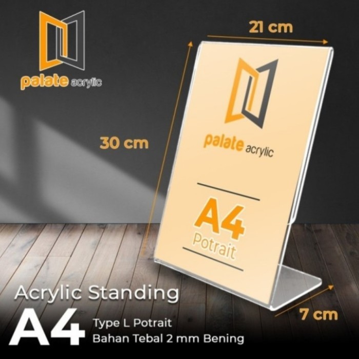 

HOT SALE! Akrilik A4 L 2mm/ Menu / Akrylik / Brosur / Akrilik A4 L Portrait