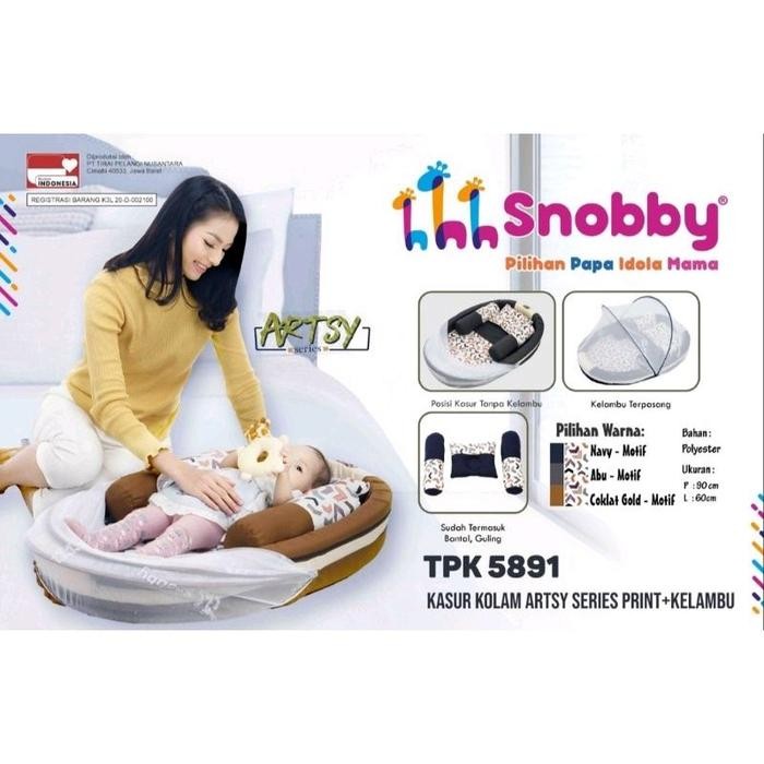 Snobby Kasur Bayi Kolam + Kelambu Artsy Series Asli 100%