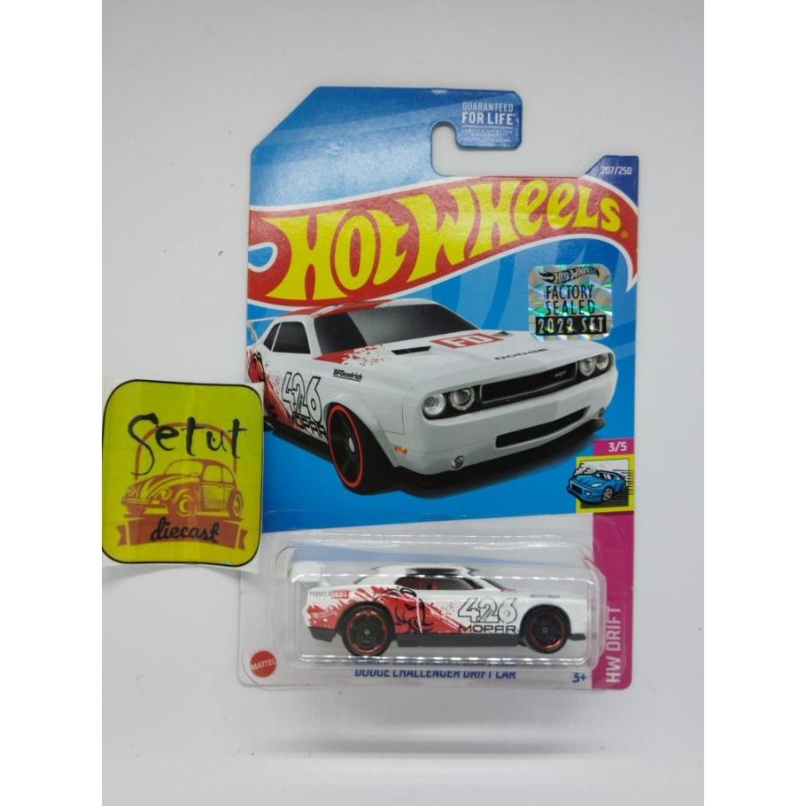 HOT WHEELS HOTWHEELS DODGE CHALLENGER DRIFT CAR HW DRIFT FACTORY SEALED FS PUTIH WHITE