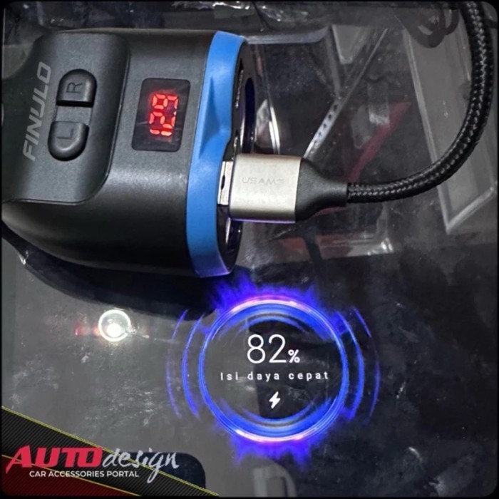 

Charger Handphone Mobil Lighter Socket QC 3.0 Fast Charging Type C