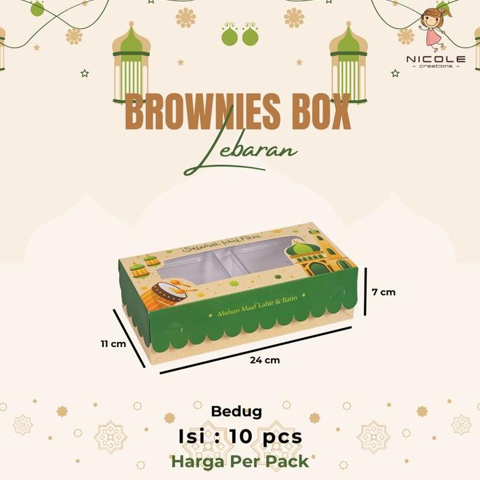 CAKE BOX BROWNIES HAPPY EID MUBARAK/PACKAGING KUE/ CAKE BOX LEBARAN