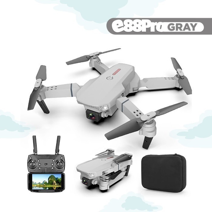 Drone E88pro 4K Ultra HD Foldable Drone Lipat Single Camera