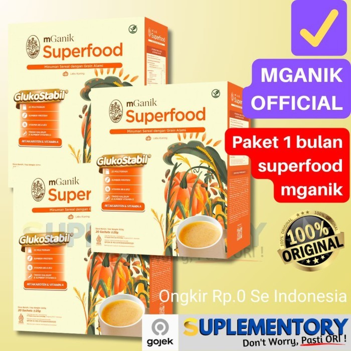 

Paket 1Bulan mGanik Multigrain Drink 3 box Tekan Kolesterol Gula Darah