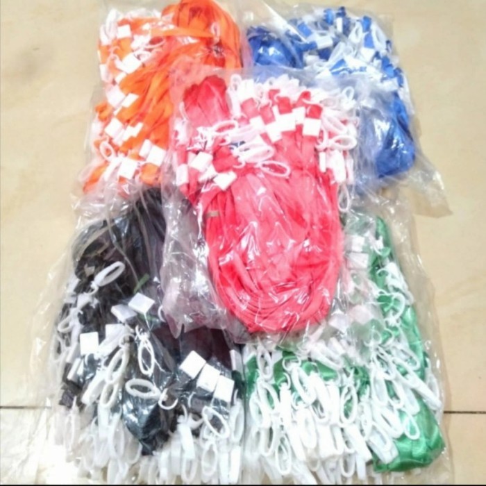 

TERLARIS! tali id card / tali lanyard 1cm jepitan plastik / 100pcs