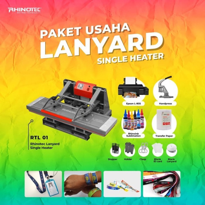 

PROMO! Paket Usaha Sablon Lanyard Tali ID Card Sublimasi Single Heater RTL 01
