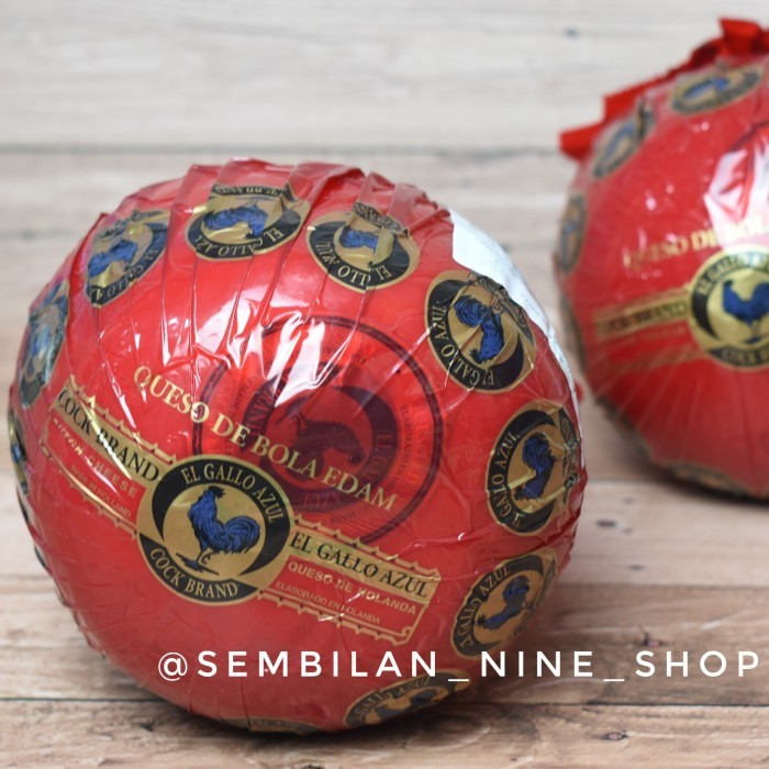 

Keju Bola EDAM CHEESE BALL AYAM EMAS HOLLAND COCK BRAND ( 1,6 KG +/- )