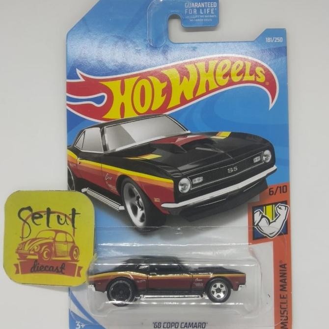 HOT WHEELS HOTWHEELS EXCLUSIVE RECOLOR 68 COPO CAMARO 2019 HITAM BLACK
