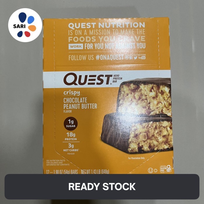 

Quest Nutrition Protein Bar Crispy Chocolate Peanut Butter 12x60g