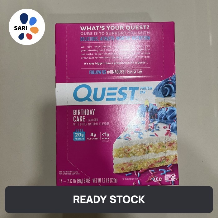 

Quest Nutrition Protein Bar Birthday Cake 12x60g