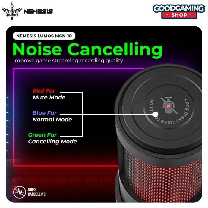 NYK NEMESIS MIC CONDENSER RGB WITH NOISE CANCELLING NEMESIS LUMOS MCN-10 | MCN10 MICROPHONE