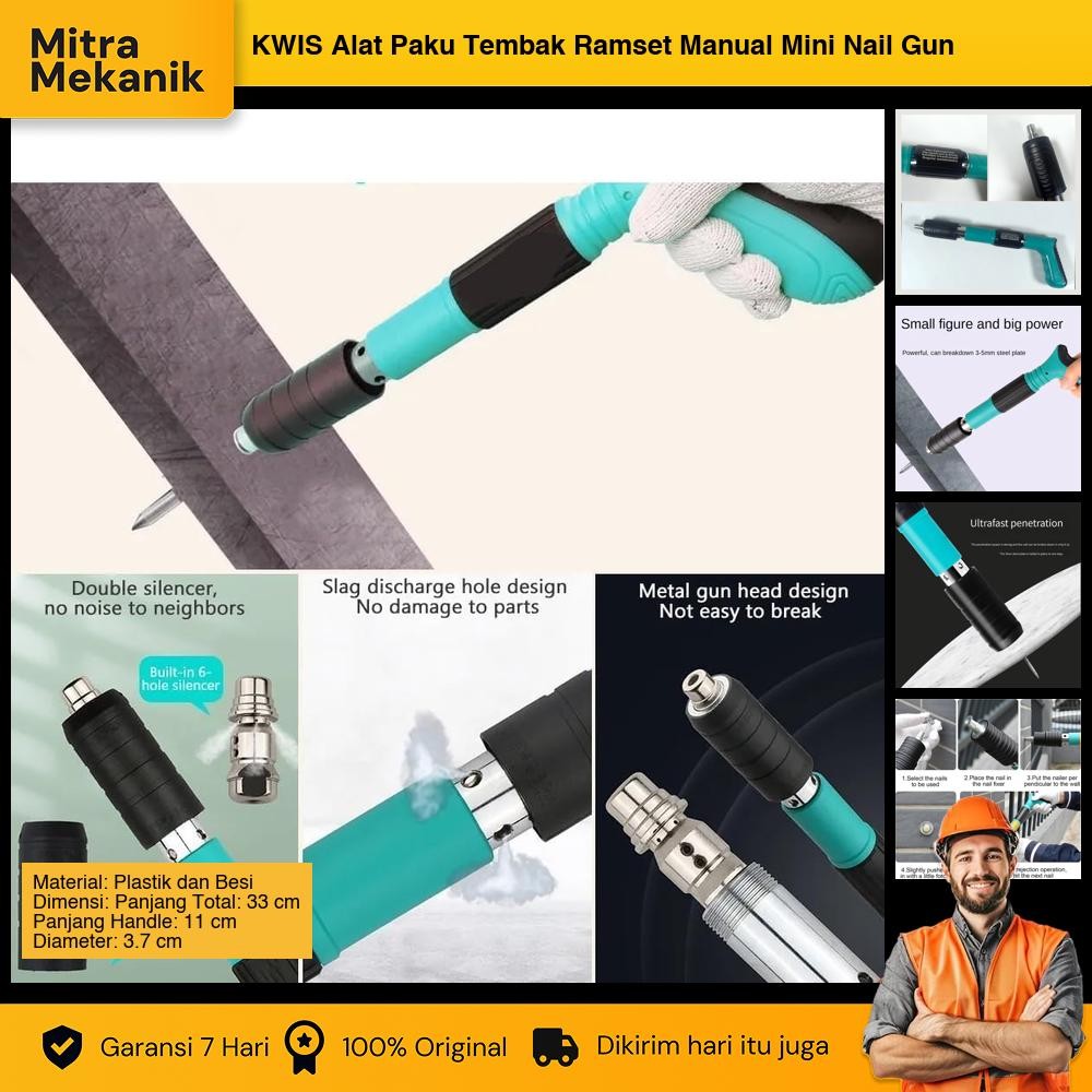 

KWIS Alat Paku Tembak Ramset Manual Mini Nail Gun Silencer Nails 7.3mm - K-73