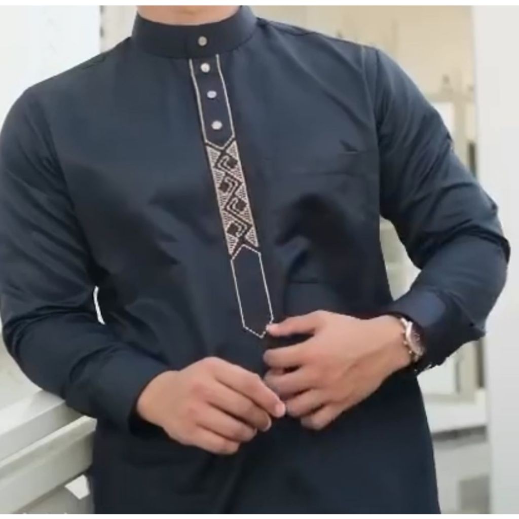 MURAH [READY 10 WARNA YANG MENARIK] jubah Pria slimfit Gamis Pria Jubbah Mewah Bordir jubah mewah bo