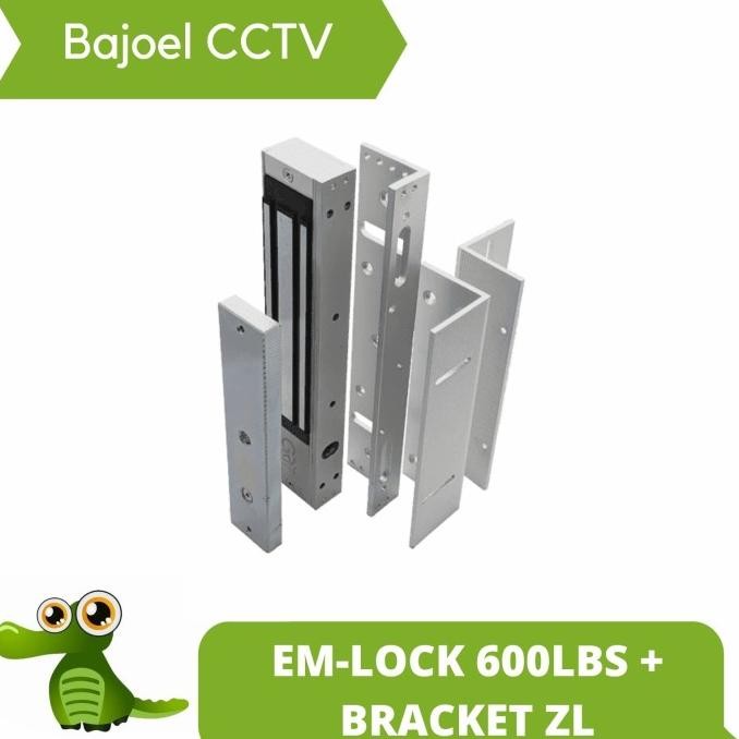 EM-LOCK 600LBS + BRACKET ZL ( Magnetic Lock EM Lock Access Control )