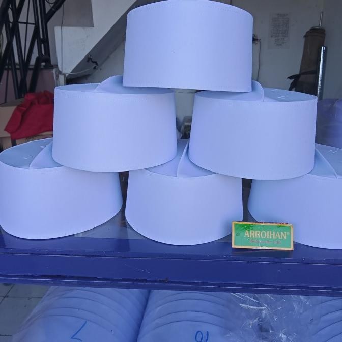Spesial Peci Putih Asagofah Kain Keras Pecihabib Kopiah Haji Putih 5 Pcs