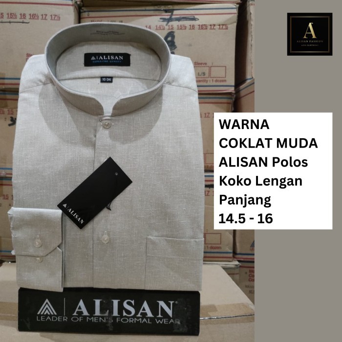Kemeja Alisan Polos Koko Lengan Panjang {TerlarisBest Seller}