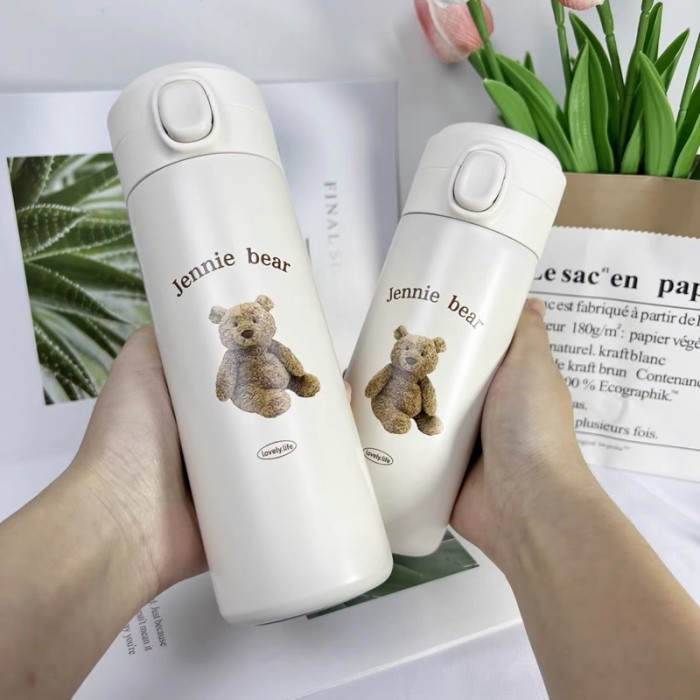 TERLARIS PREMIUM TERMOS MINUMAN MOTIF BERUANG LUCU / THERMOS ESTETIK / AESTHETIC BEAR TUMBLER /