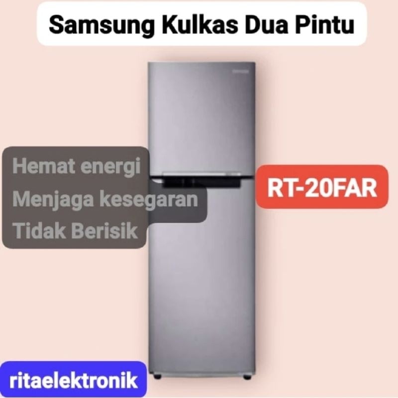 Kulkas Samsung Dua Pintu Digital Inverter RT20FARWDSA 203 Liter With Ice Maker dan Anti Bakteri