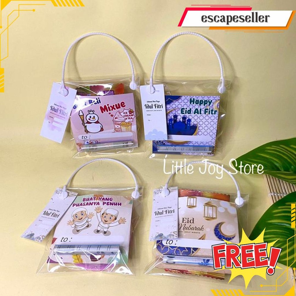 

(10 Pcs) Amplop Lebaran Viral (Amplop Sedotan + Tali + Plastik + Hantag) / Amplop Mini Gift Lebaran Isi 10Pcs Bisa Diisi Coklat Atau Permen Cod