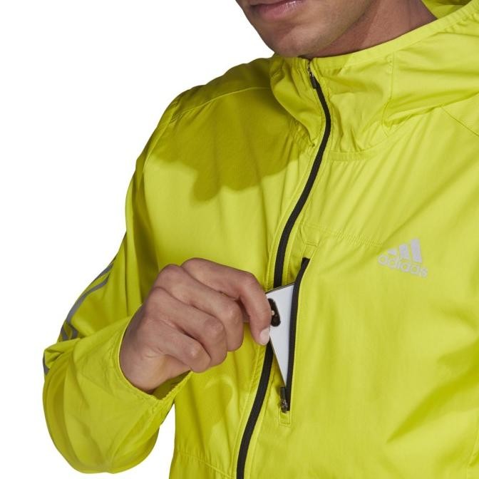 Murah Jaket Trail Running Pria Adidas Own The Run Hoodie Original - Lime