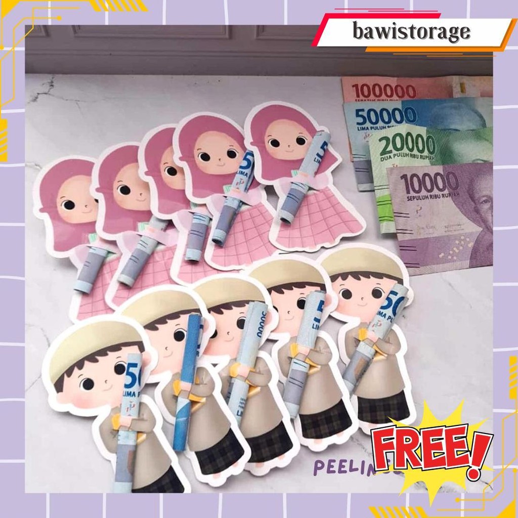 

10 Pcs Amplop Lebaran Idul Fitri Amplop Karakter Angpao Lucu Amplop Peluk Bisa Cod