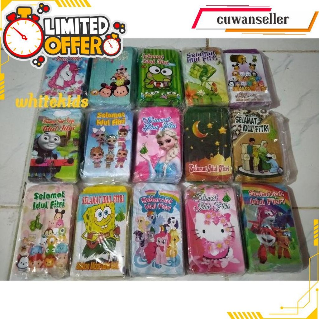 

Amplop Lebaran 100 Lembar Motif Karakter Angpao Lebaran Idul Fitri 2025 Campur Karakter Free Plastik 10 Lbr Bisa Cod