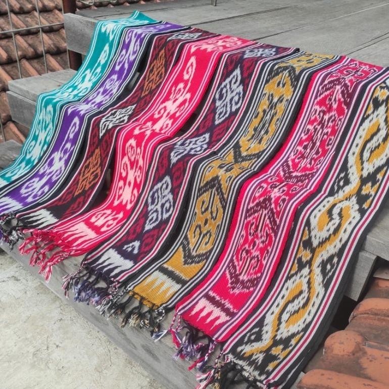 Beli 10 Gratis 1 - Syal Leher Tenun Etnik Motif Nusantara Dayak Kalimantan Toraja Nusa Tenggara Scra
