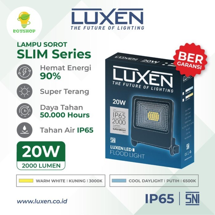 Lampu Sorot Warna Kuning / Putih Led Luxen 20Watt