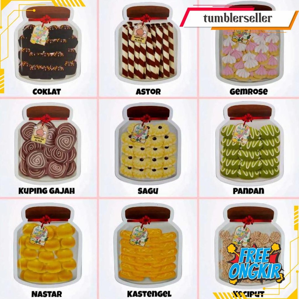 

Amplop Lebaran 3D Motif Toples Kue Bisa Cod