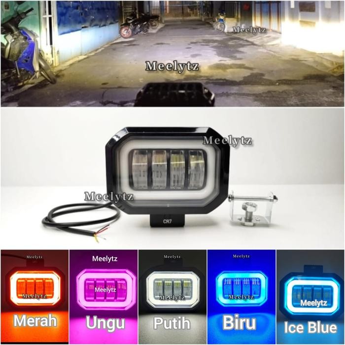 Lampu Tembak Sorot Led Cwl 4 Mata Lensa 8D Model Kotak Angel Aye Biru