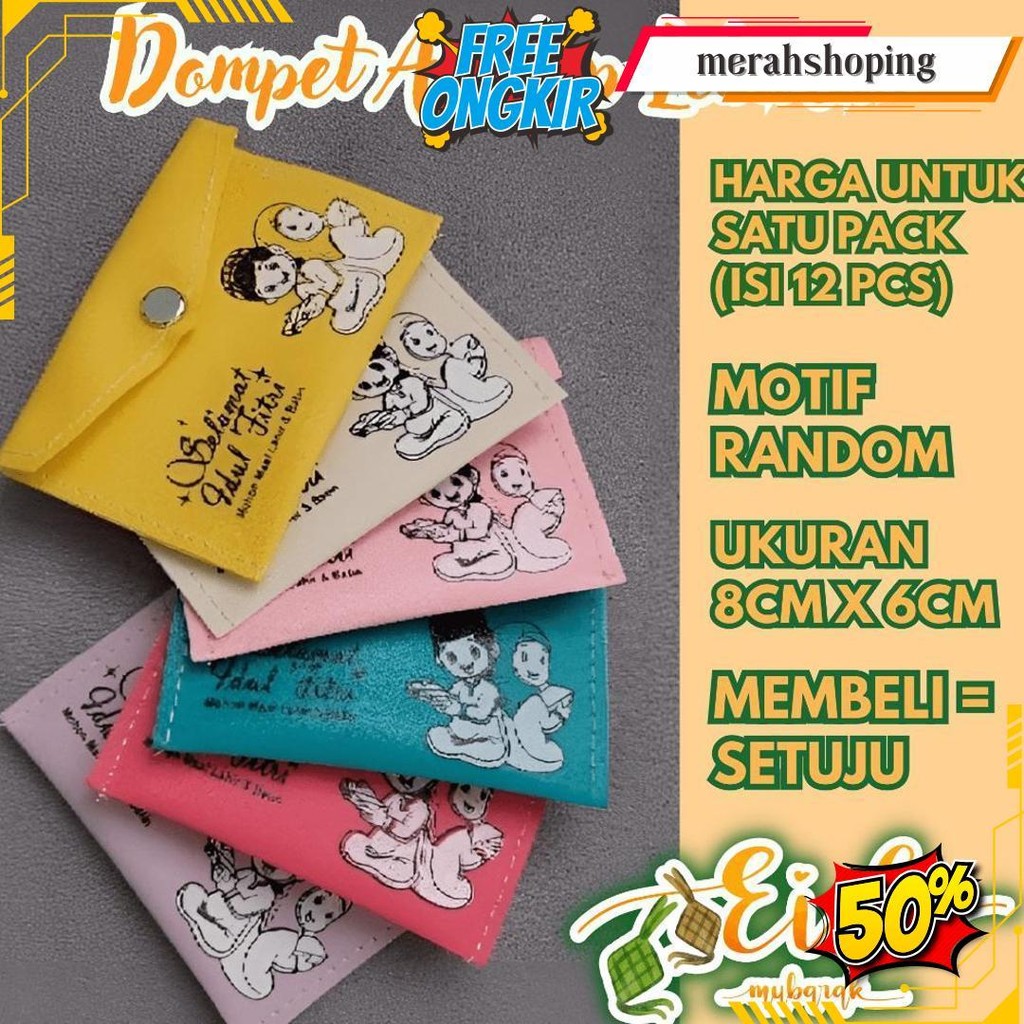 

12 Pcs Dompet Amplop Lebaran Angpao Idul Fitri Dompet Hari Raya Printing Bisa Cod