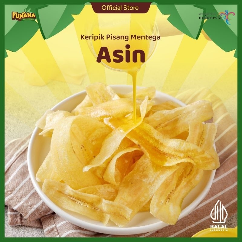 

PROMO Keripik Pisang Kemasan Plastik 250g Funana