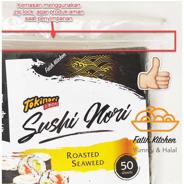 

Tokinori Sushi Nori 50 Lembar Halal MUI - Seaweed Rumput Laut GGS