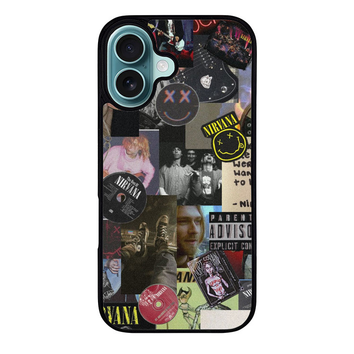 Case Casing iPhone 16 15 14 13 12 11 Pro Max Plus Mini Nirvana Aesthetic NA00054