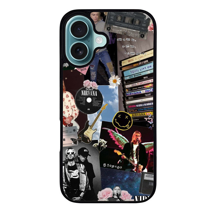Case Casing iPhone 16 15 14 13 12 11 Pro Max Plus Mini Nirvana Aesthetic NA00055