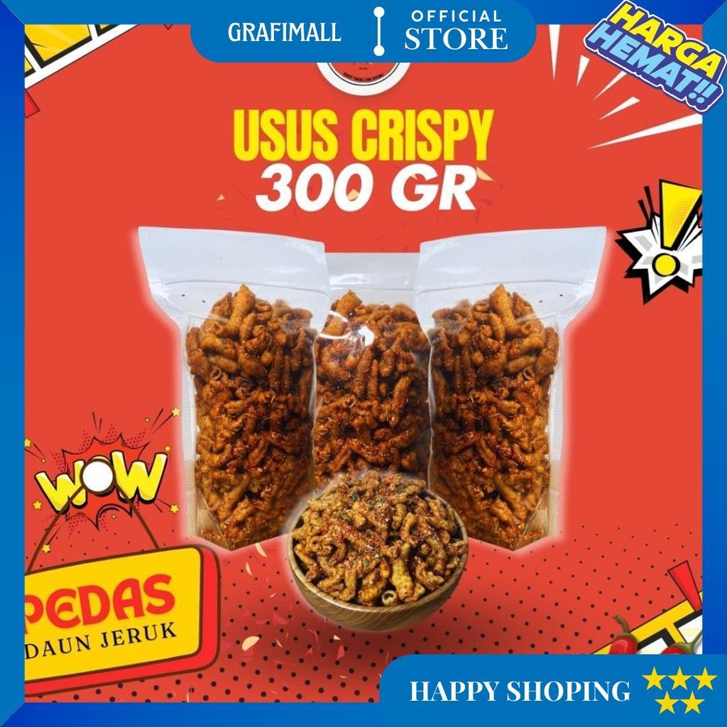 

Keripik Usus Ayam Crispy Pedas Daun Jeruk 300Gr D Gratis Ongkir