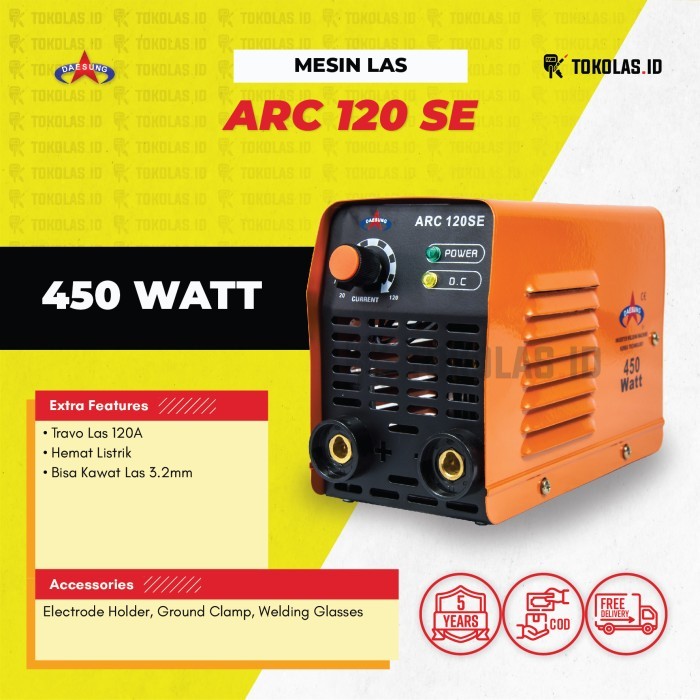 Mesin Las Besi Stainless 450 900 Watt Daesung ARC 120 SE 120 H CNR ARC 120 A 120 M JASIC ARC 120 GEN