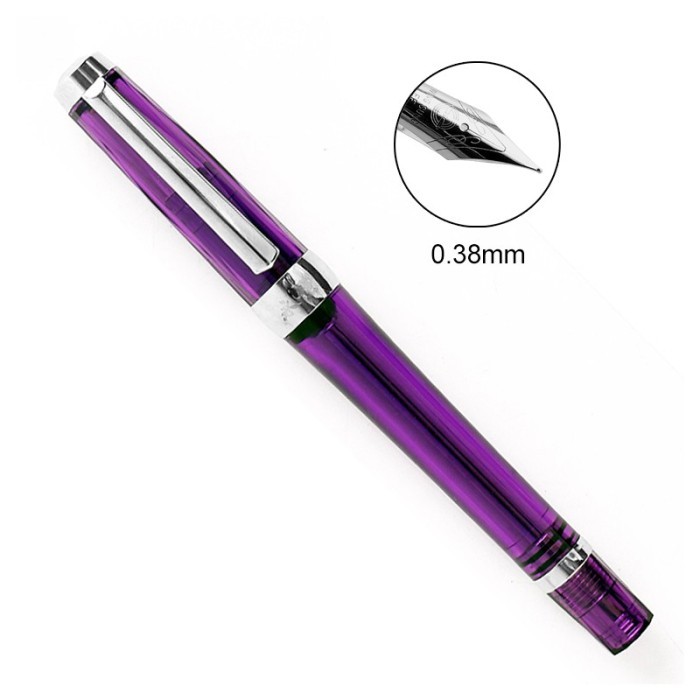 

HOT SALE! Wing Sung 3013 Vacuum Fountain Pen Resin Transparent Quality EF F Nib