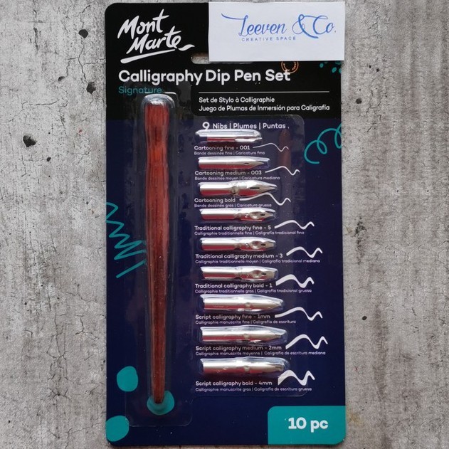 

MONT MARTE CALLIGRAPHY DIP PEN SET 9 NIB