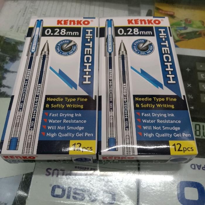 

PULPEN / Pena / Balpoin Gell HI-TECH KENKO 0.2MM / PEN HITECK TINTA Cairan HITAM / BIRU menulis di