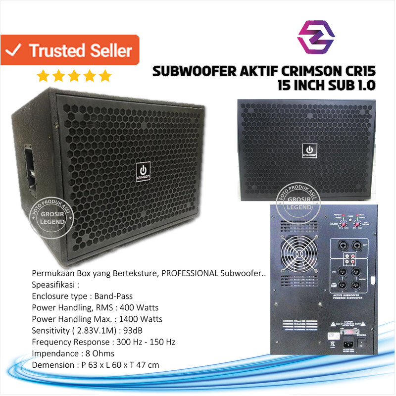 SPEAKER SUBWOOFER AKTIF 15 INCH CRIMSON CRS 15 SUB 1.0 SUB-1.0 SUB