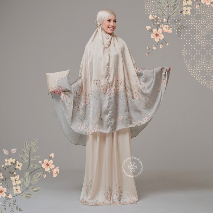 Mukena Travel Printing Miraya Wisteria Vanilla