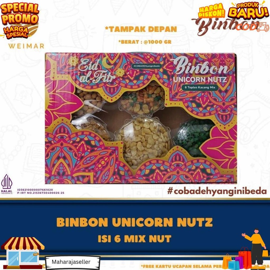 

Binbon Unicorn Nuts - 6 Toples Mix Kacang Snack D Promo 10.10